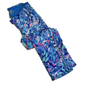 Lilly Pulitzer Small Luxletic Leggings Purple Party Wave.
